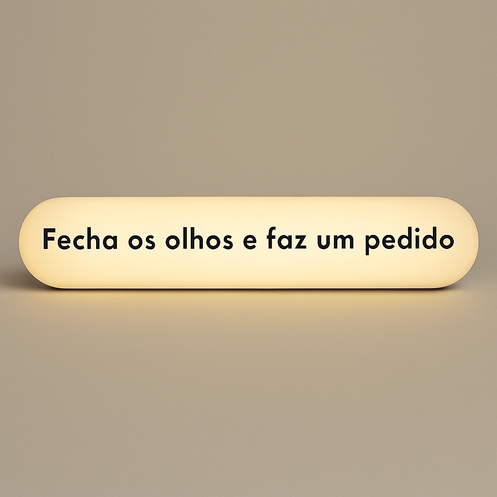 Luminária Pílula Preta Frases " Fecha os Olhos...."