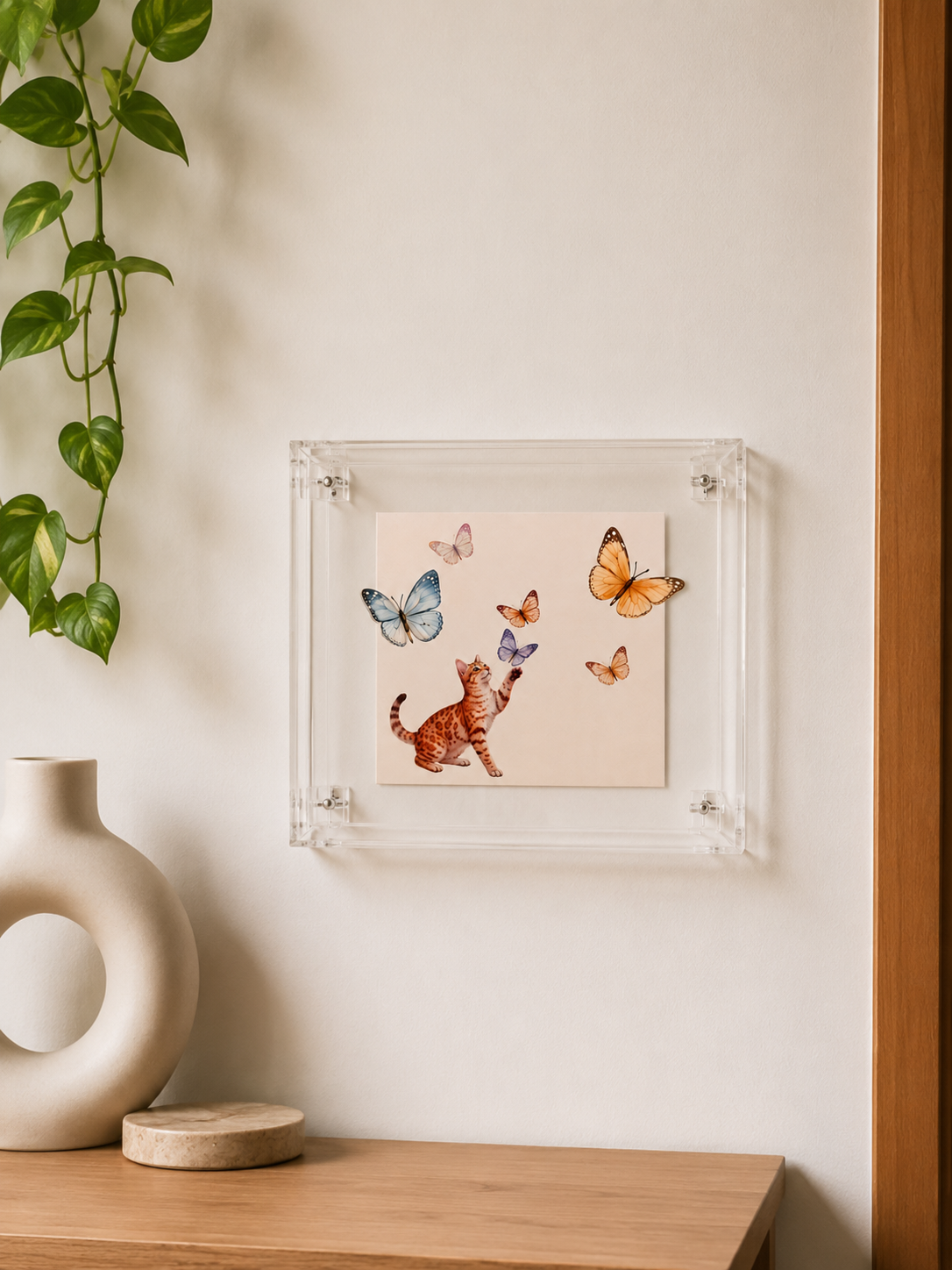 Quadro Decorativo de Acrílico Gato - Greghi Design