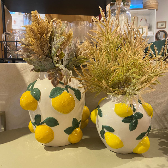 Vaso Decorativo com Laranja em Relevo