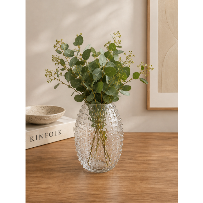 Vaso de Vidro com Relevo P
