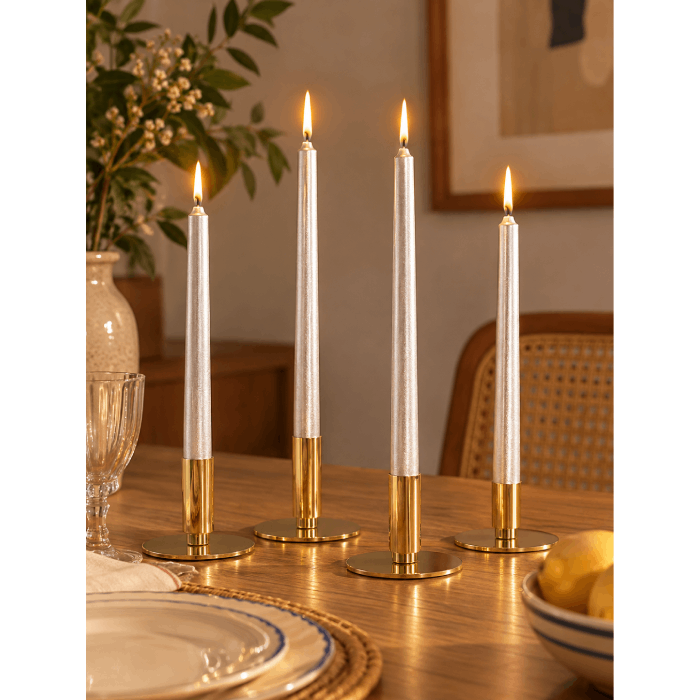 Conjunto 4 Velas Prata
