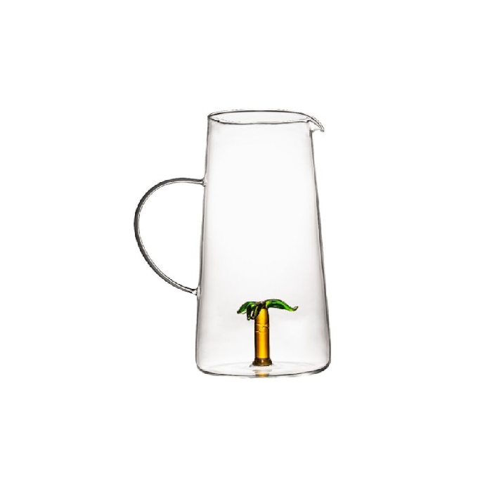 Jarra Decorativa em Vidro com Coqueiro