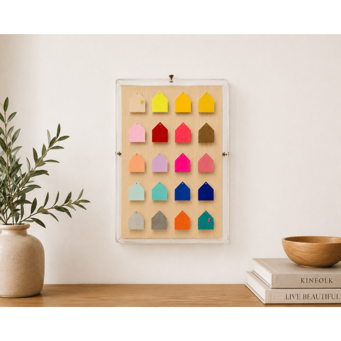 Quadro de Acrílico Decorativo Casinhas Coloridas