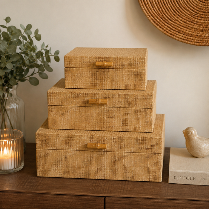 Caixa Decorativa Fibra Natural M