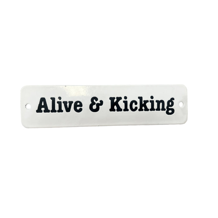 Placa Decorativa Esmaltada Alive & Kicking