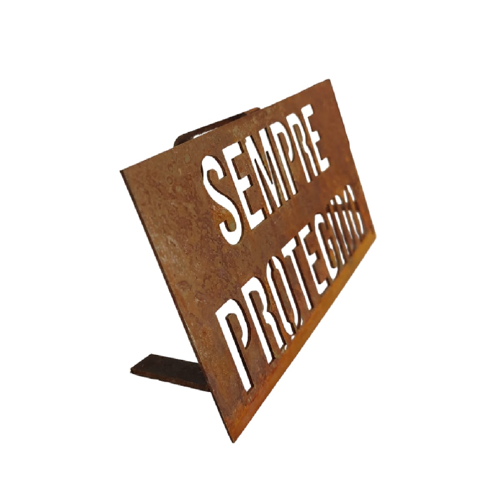 Placa de Ferro - Sempre Protegido