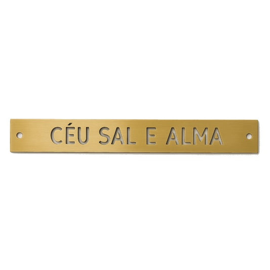 Placa Decorativa em Latão "Céu Sal e Alma"