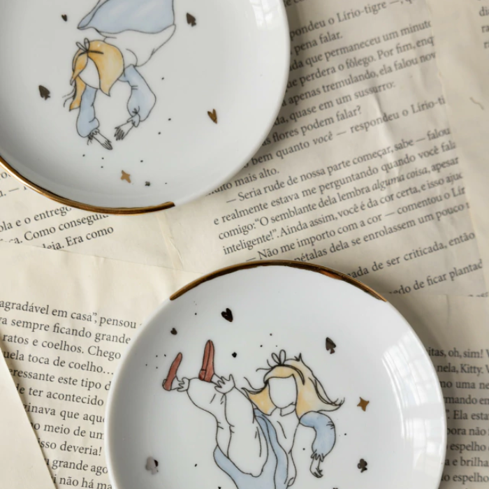 Trio de Pratos Decorativos - Mergulho Alice