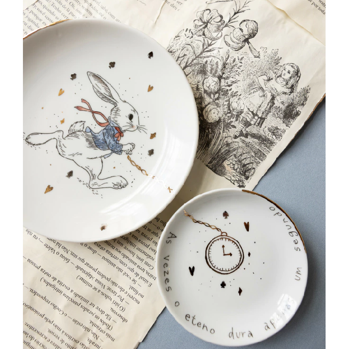 Conjunto de Pratos - Coelho Branco