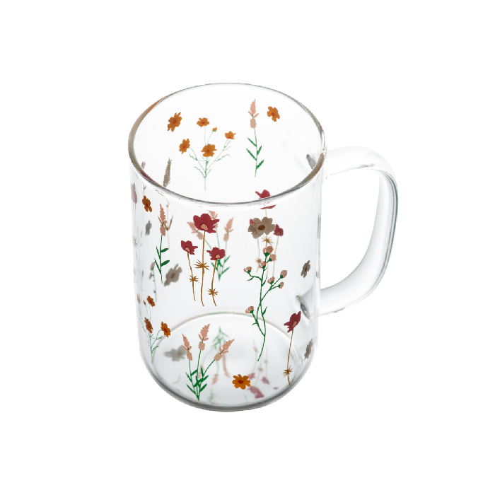 Caneca de Vidro Flor
