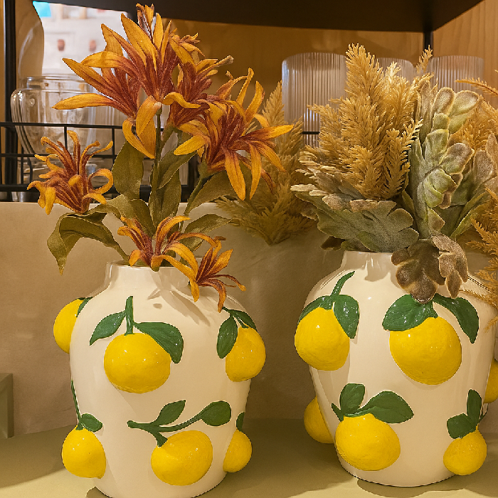 Vaso Decorativo com Laranja em Relevo G