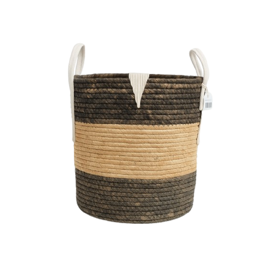 Cesto de Palha Trançada com Alças G