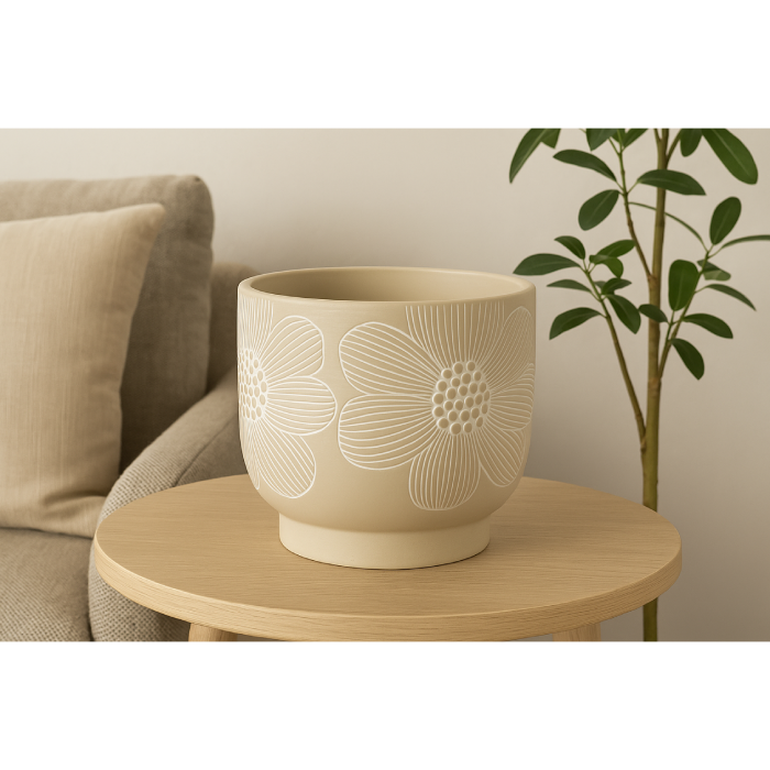 Cachepot Decorativo Cerâmica Flor