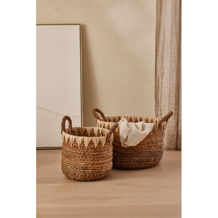 Cesto de Fibra Natural Round
