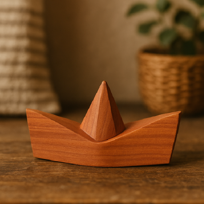 Escultura Barco Cumaru