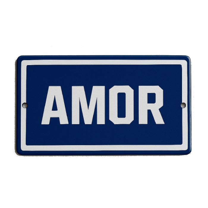 Placa Decorativa Esmaltada Amor