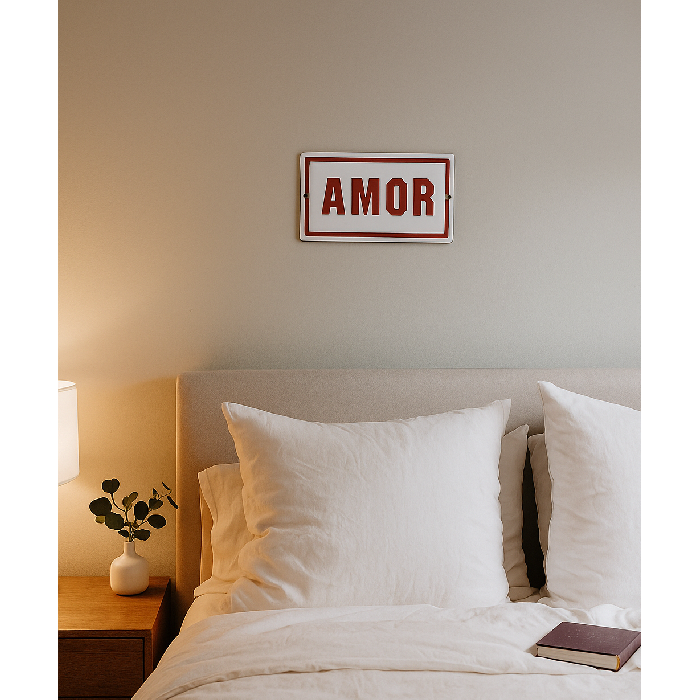 Placa Decorativa Esmaltada Amor