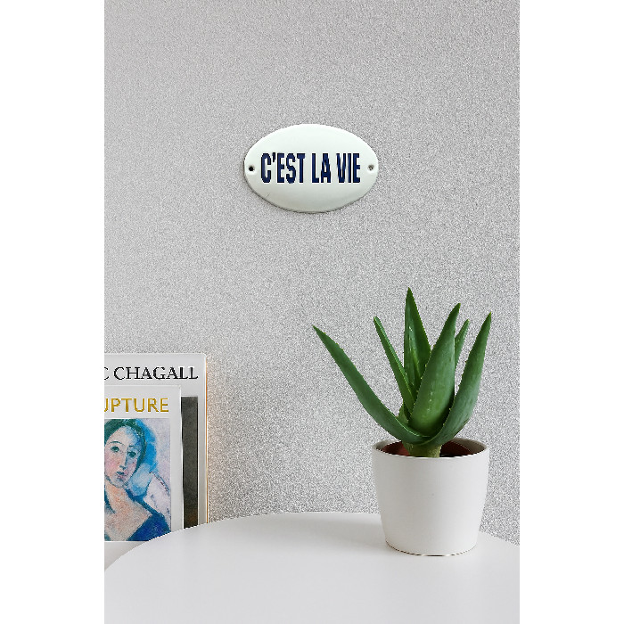 Placa Decorativa Esmaltada C'est la Vie