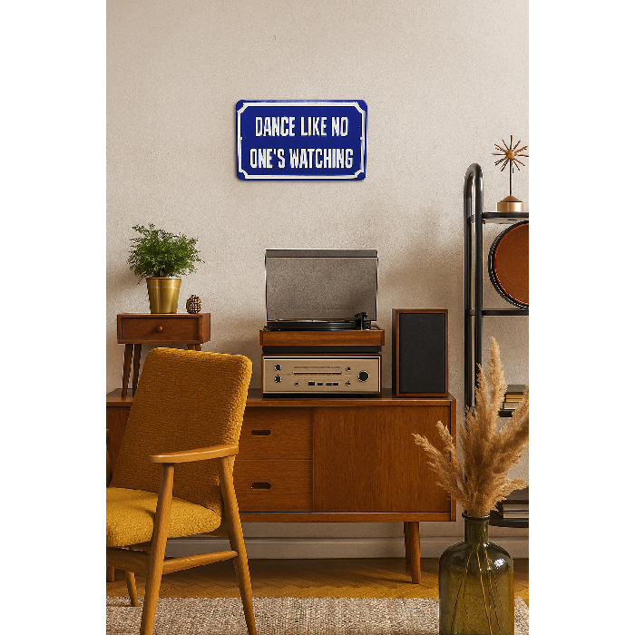 Placa Decorativa Esmaltada Dance Like
