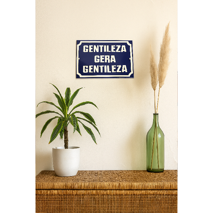 Placa Decorativa Esmaltada Gentileza Gera Gentileza