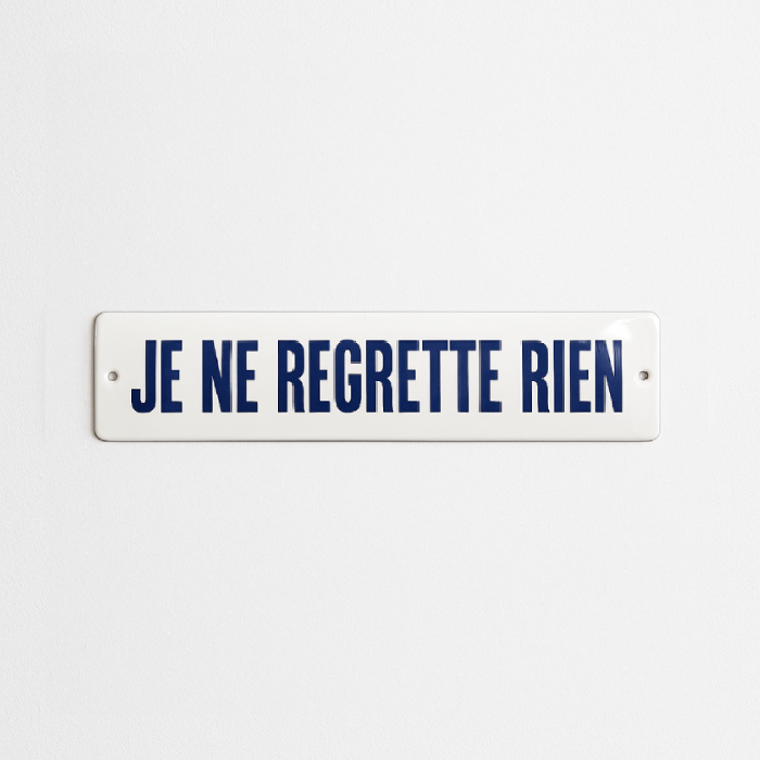 Placa Decorativa Esmaltada Je Ne Regrette Rien