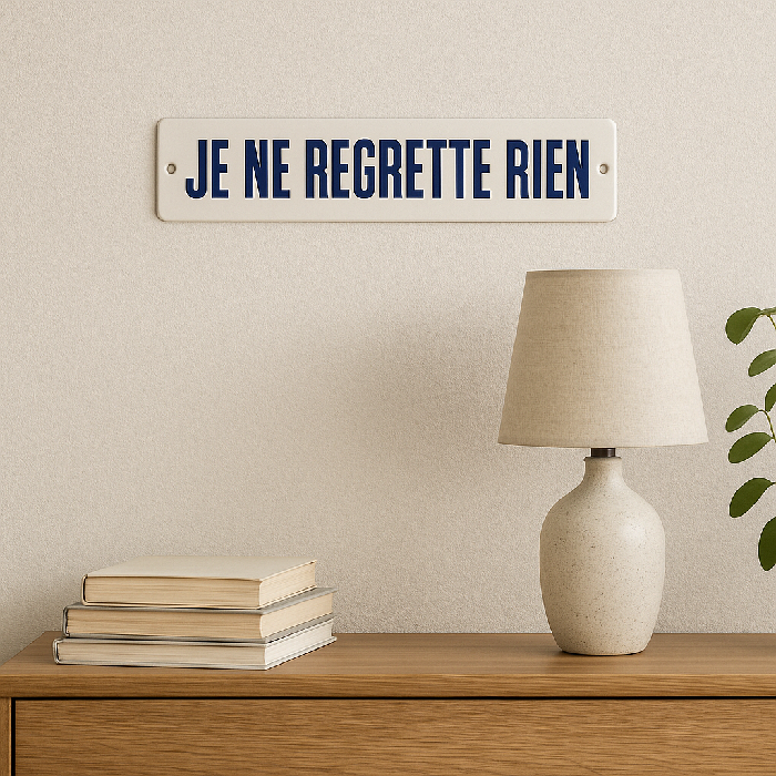 Placa Decorativa Esmaltada Je Ne Regrette Rien