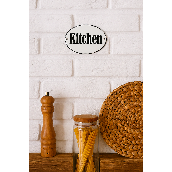 Placa Decorativa Esmaltada Kitchen