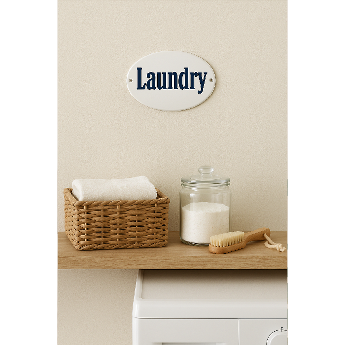 Placa Decorativa Esmaltada Laundry