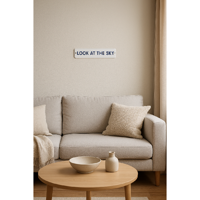 Placa Decorativa Esmaltada Look At the the Sky