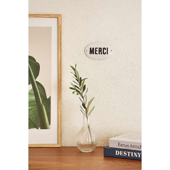 Placa Decorativa Esmaltada Merci