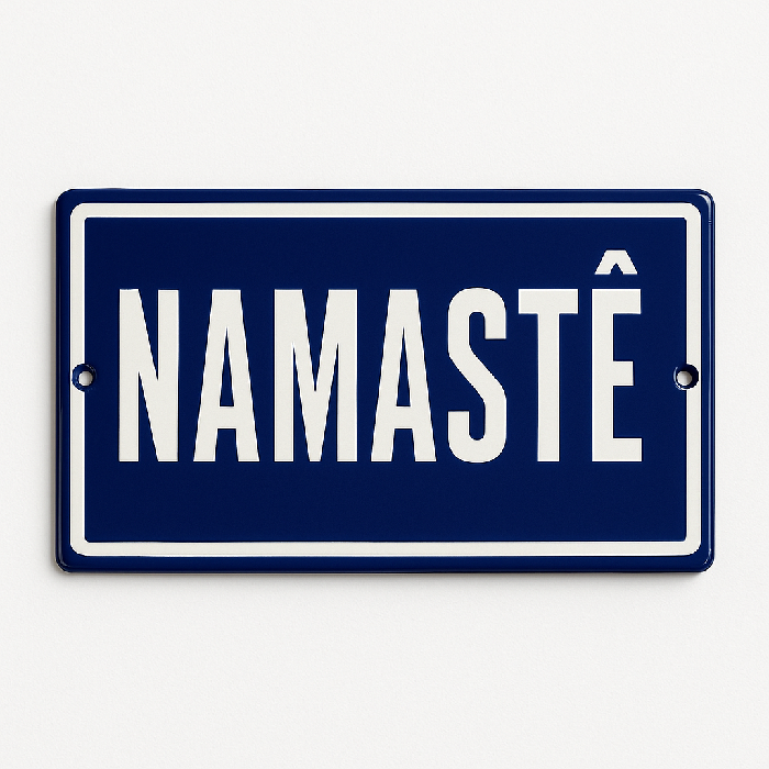 Placa Decorativa Esmaltada Namastê