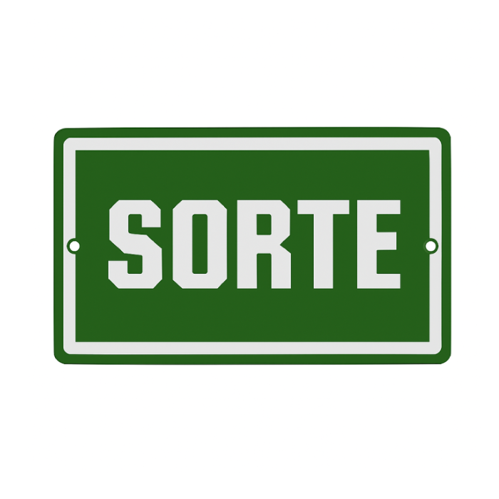 Placa Decorativa Esmaltada Sorte