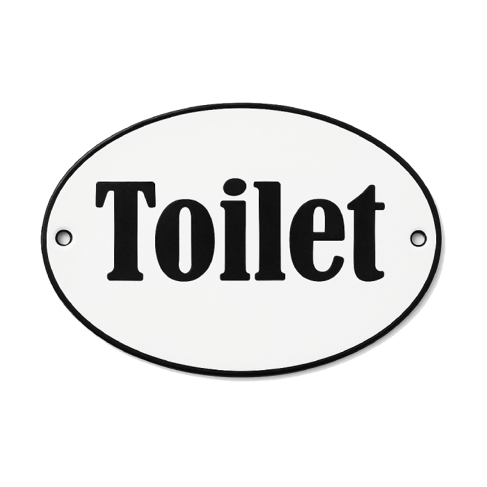 Placa Decorativa Esmaltada Toilet