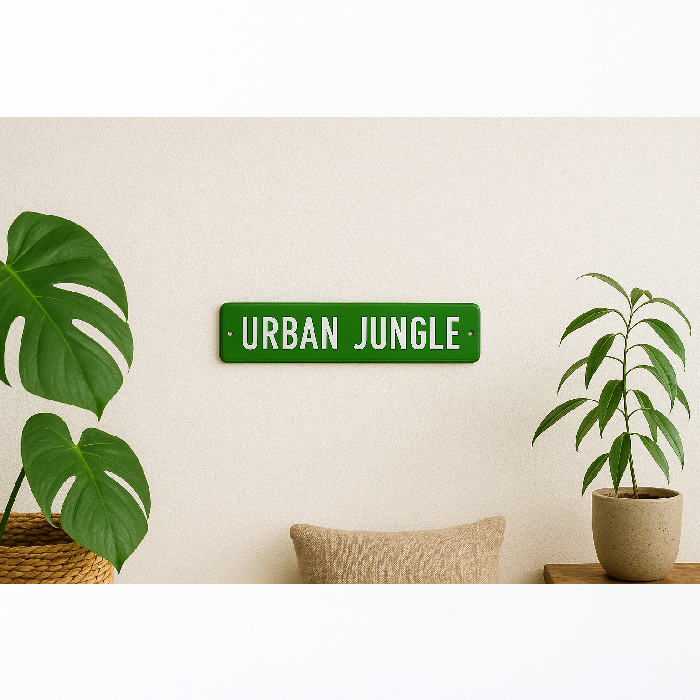 Placa Decorativa Esmaltada Urban Jungle