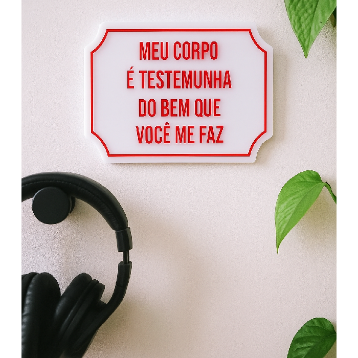 Placa Etiqueta Acrilica Meu Corpo é ...