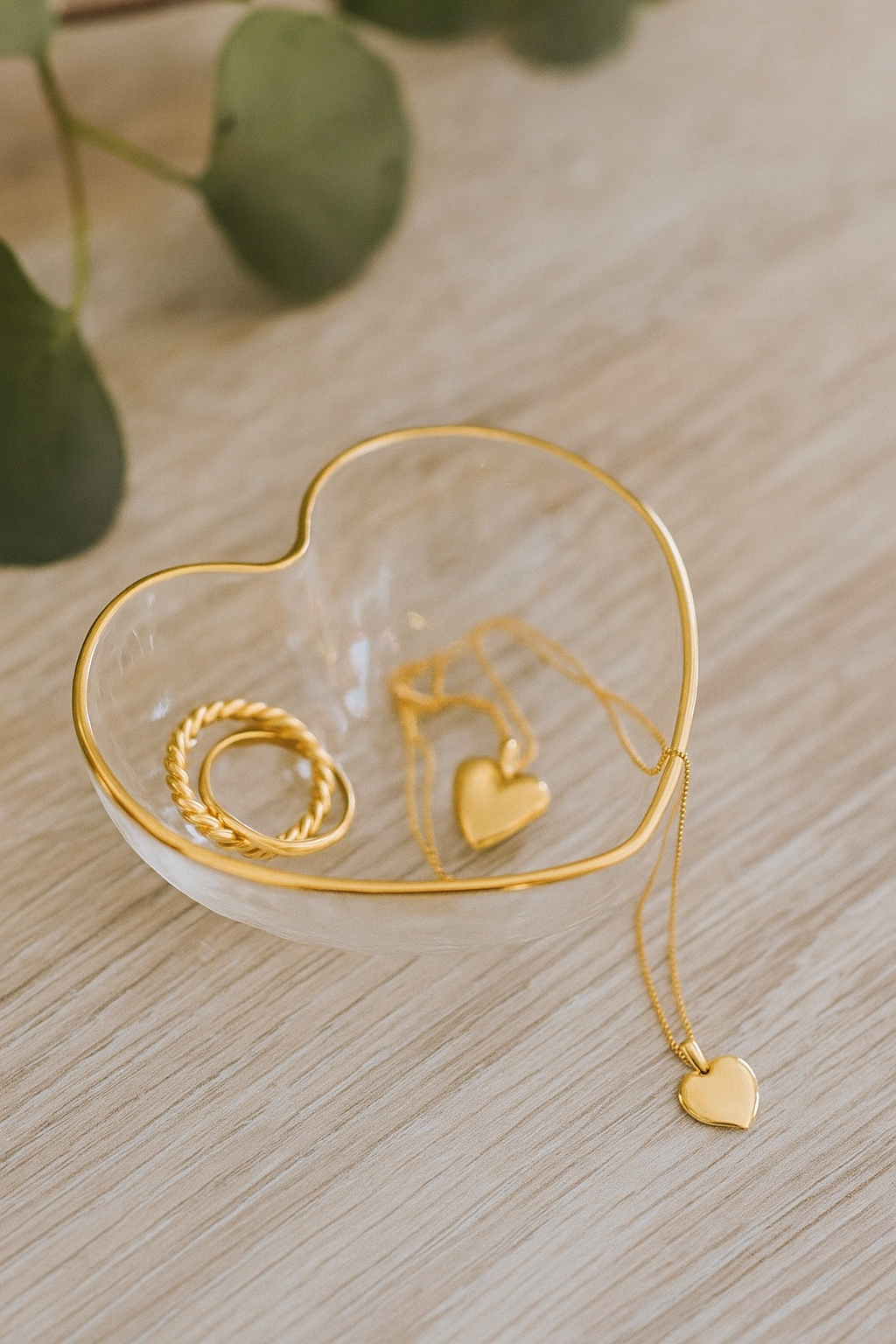 Porta Bijoux Coração de Vidro PP