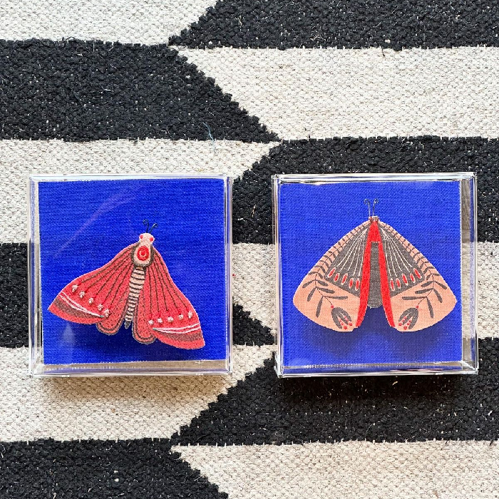 Quadro Acrilico Pinus - Mariposa Vermelha