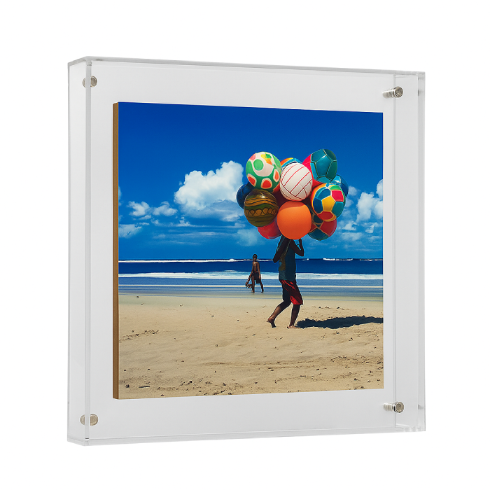 Quadro Acrílico Vendedor de Bolas 25x25 - Greghi Desing