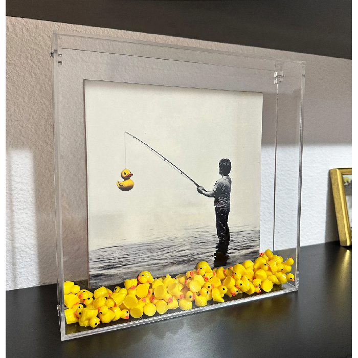 Quadro de Acrílico Pescador de Patos 25x25 - Greghi Desing