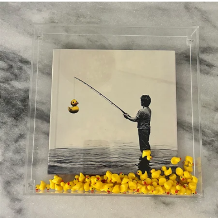 Quadro de Acrílico Pescador de Patos 25x25 - Greghi Desing