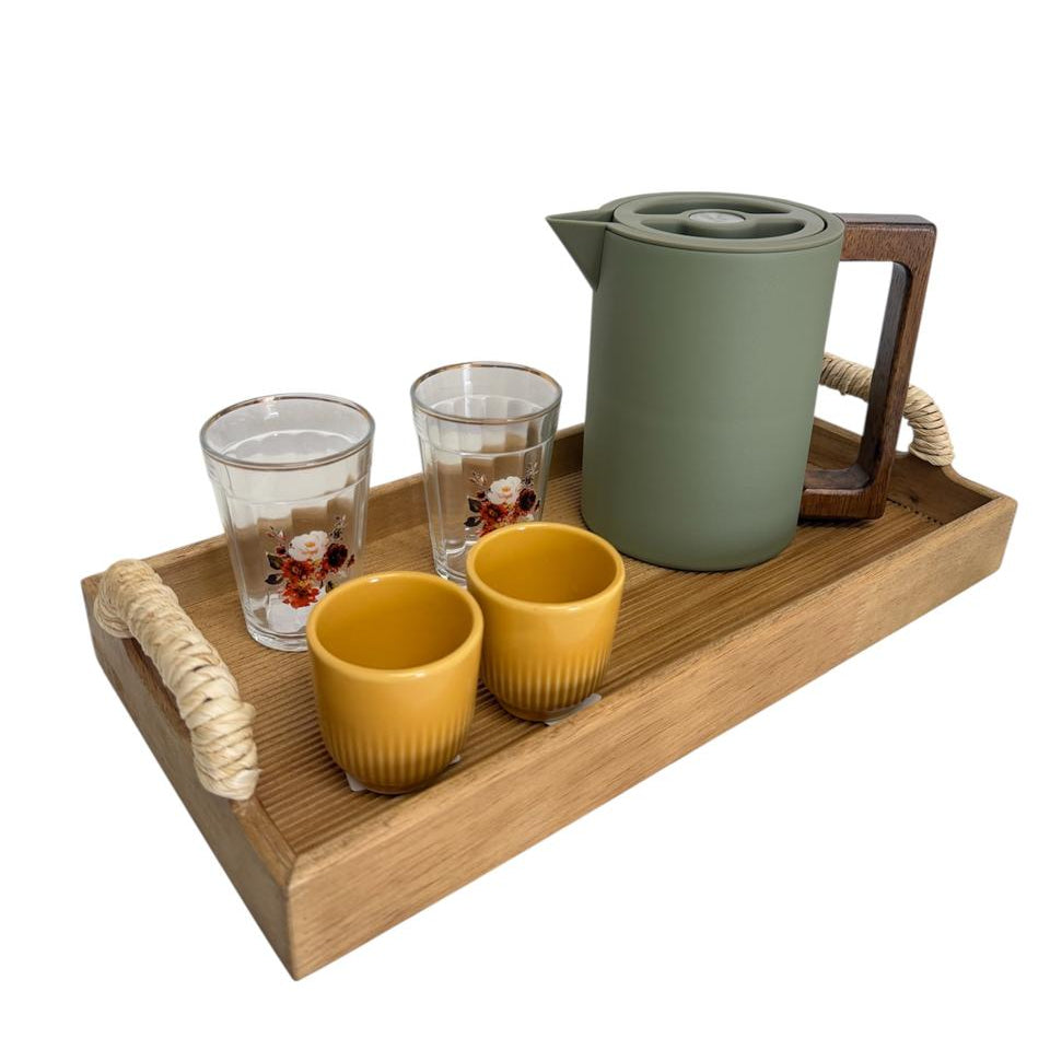 Bandeja em Madeira e Rattan – G