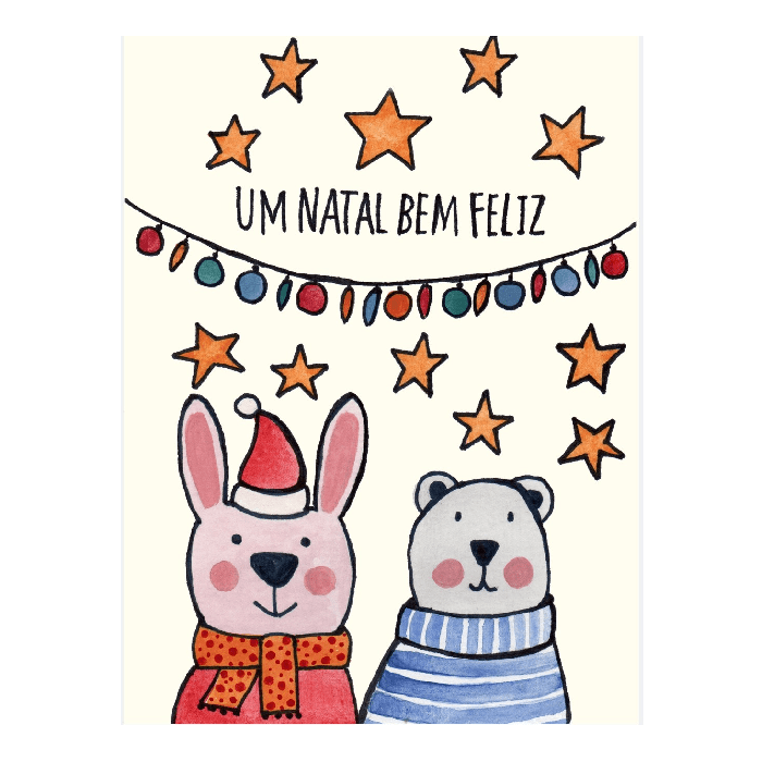 Cartão Dhoye Natal Urso - casaquetem