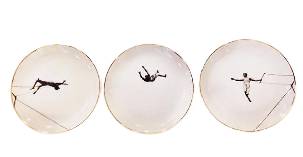 Trio de Pratos Decorativos Trapézio - Greghi Design