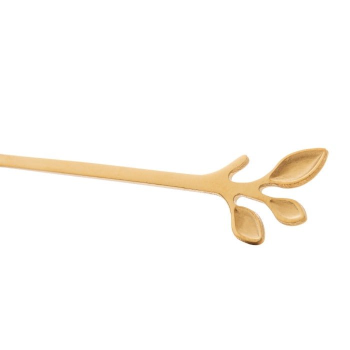 Espatula em Aço Inox Leaves Dourado - casaquetem