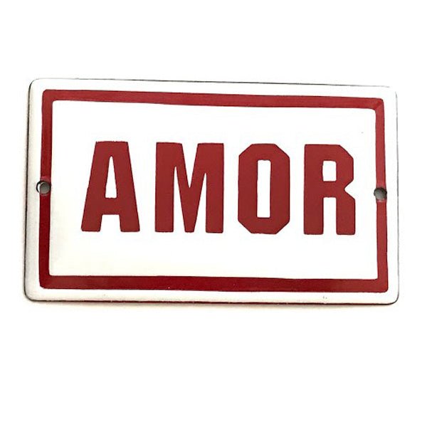Placa Decorativa Esmaltada Amor - casaquetem