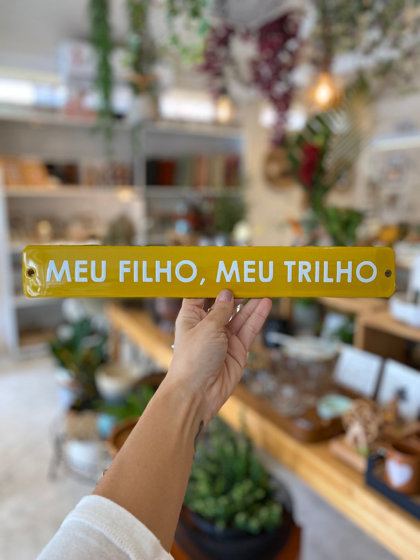 Placa Esmaltada Decorativa Meu filho, Meu Trilho - casaquetem