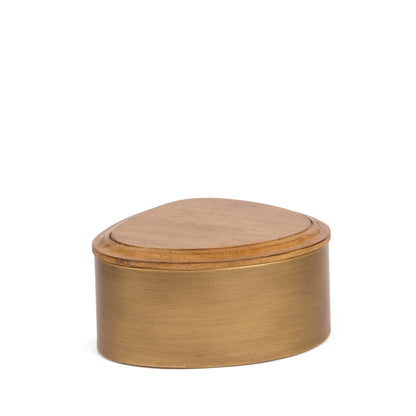 Pote Decorativo de Metal e Madeira G