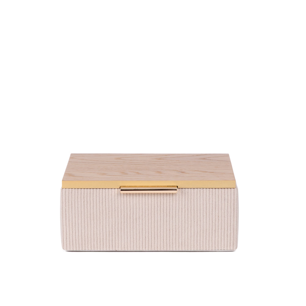 Caixa Decorativa Veludo Nude P