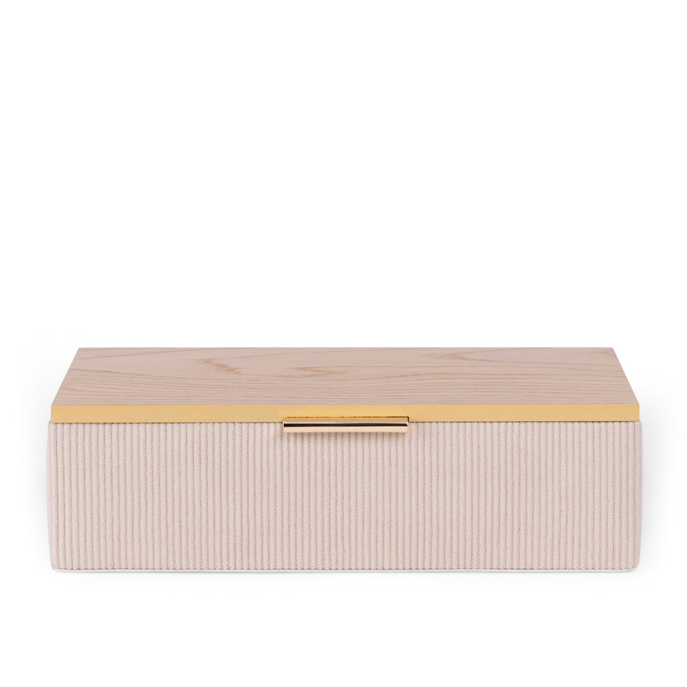 Caixa Decorativa em Veludo Nude G