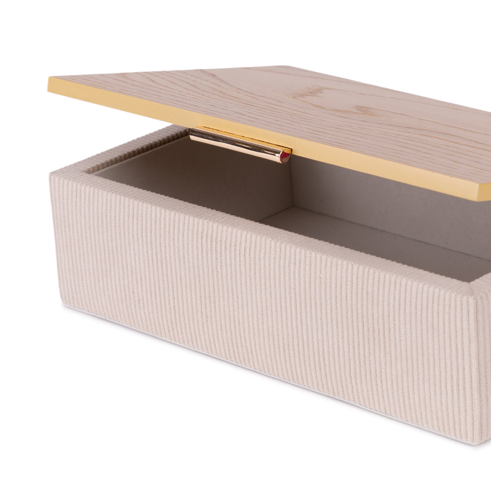 Caixa Decorativa em Veludo Nude G